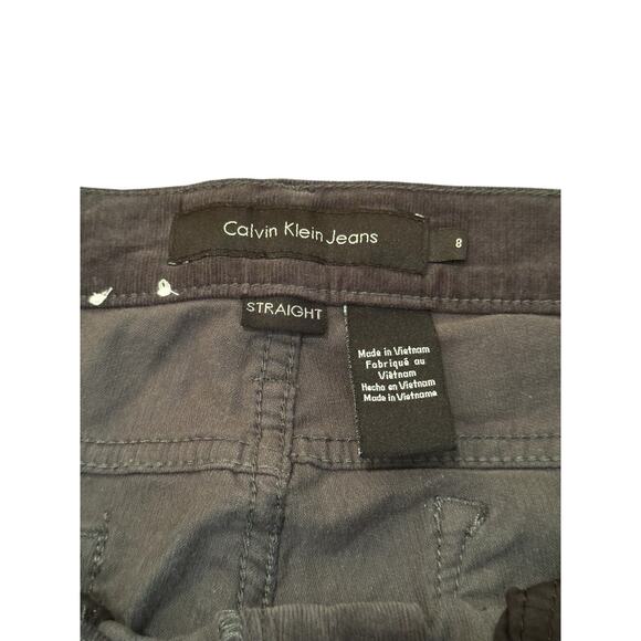 Calvin Klein Jeans 8 Gray Corduroy Straight Leg Mid Rise Retro Revival Classic - Picture 7 of 8